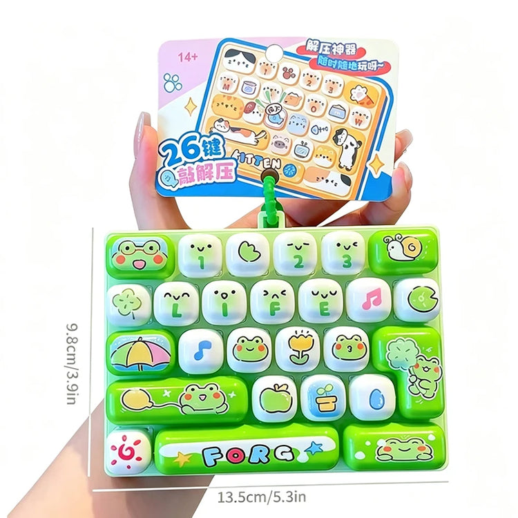 *Candy Color Keycap Keychain Cute Cartoon 26-key Aecompression Keyboard Toy Keyrings Fidgets Keycap Clicker Bag Pendant 키캡