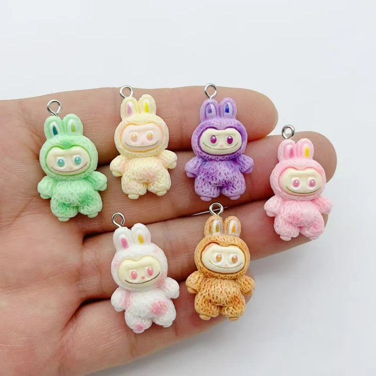 10pcs Cartoon Resin Animal Charm Pendant Earrings Keychain Bracelet DIY Jewelry Making