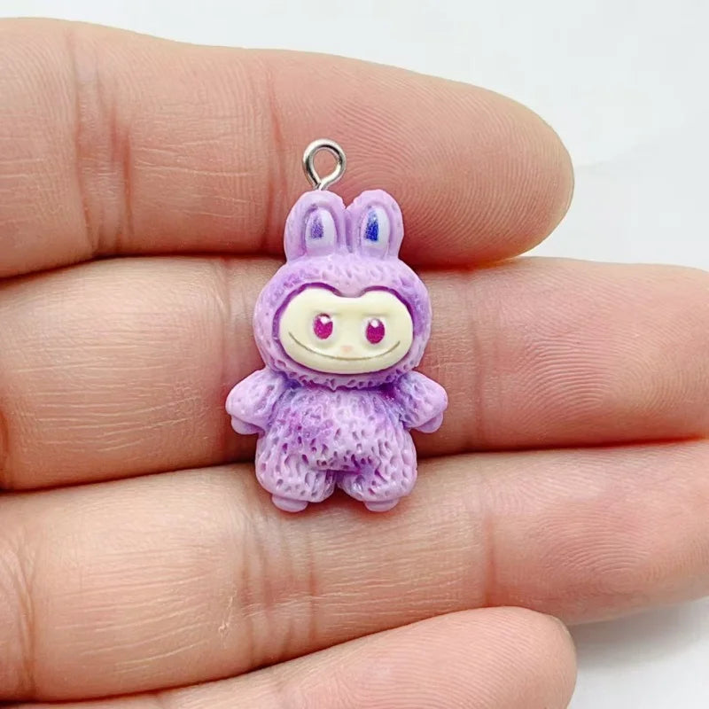 10pcs Cartoon Resin Animal Charm Pendant Earrings Keychain Bracelet DIY Jewelry Making