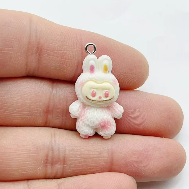 10pcs Cartoon Resin Animal Charm Pendant Earrings Keychain Bracelet DIY Jewelry Making